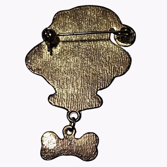 Vintage Santa Dog Brooch Dangle Bone Statement Christmas Fashion Jewelry Women - Picture 4 of 5
